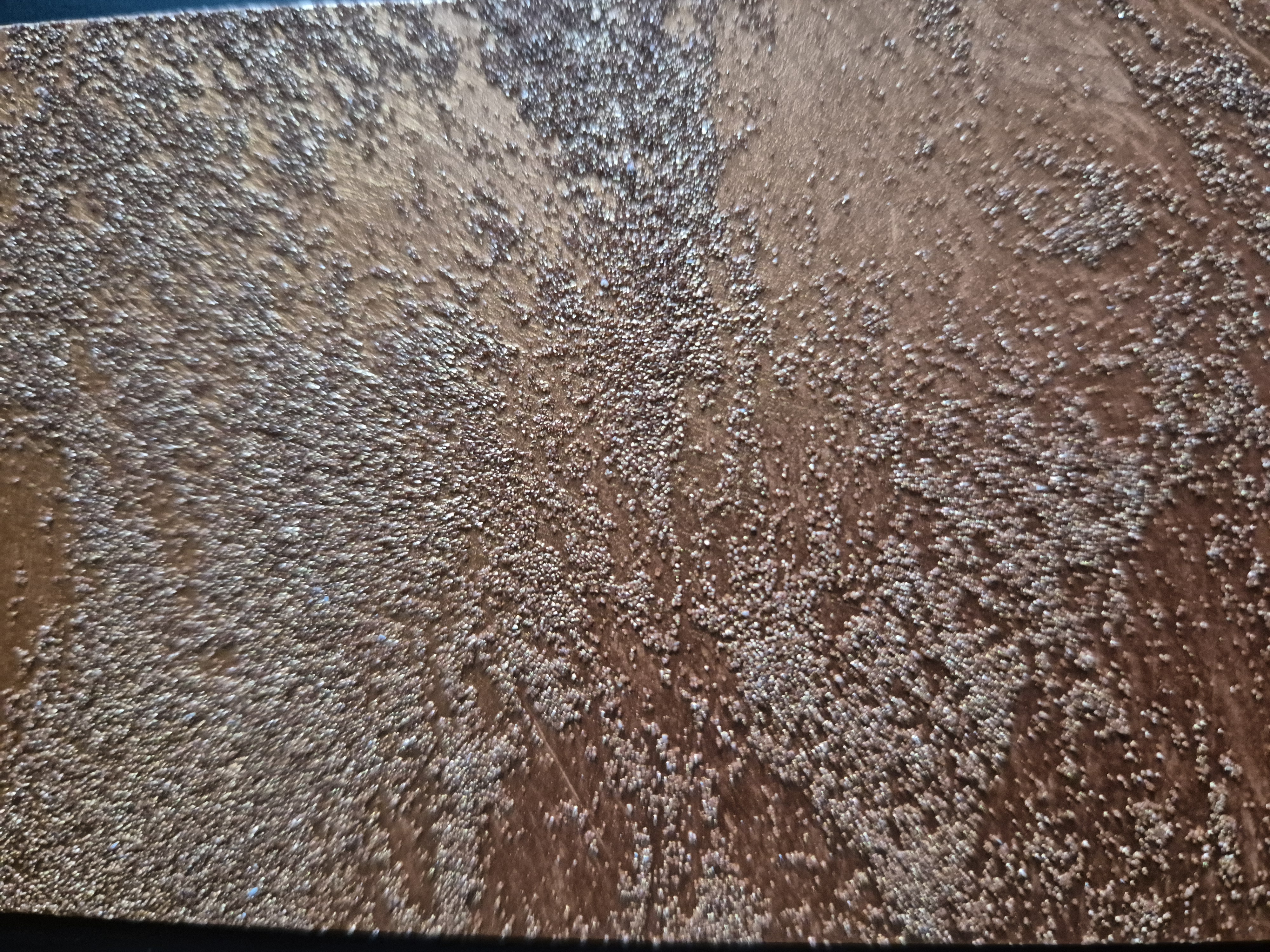 Bronze metallic polished plaster feature wall in a commercial office reception in Inverness